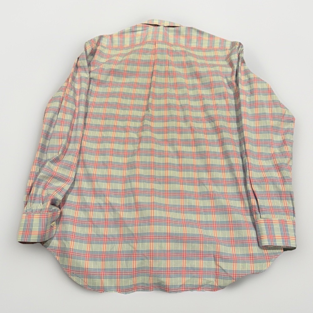 Gitman Bros Shirt Mens Large Blue/Pink Plaid 100% Cotton Made USA Button Down - Picture 2 of 8